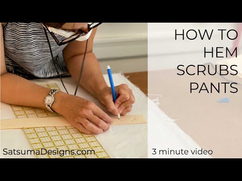 How to hem scrubs pants